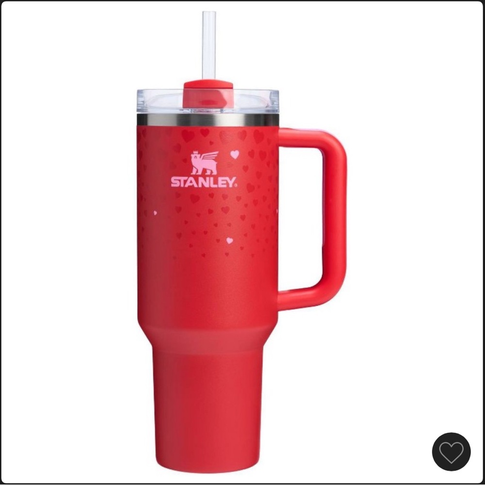 ❤️Stanley 40oz Stainless Steel H2.0 FlowState Quencher Tumbler Ruby Hearts